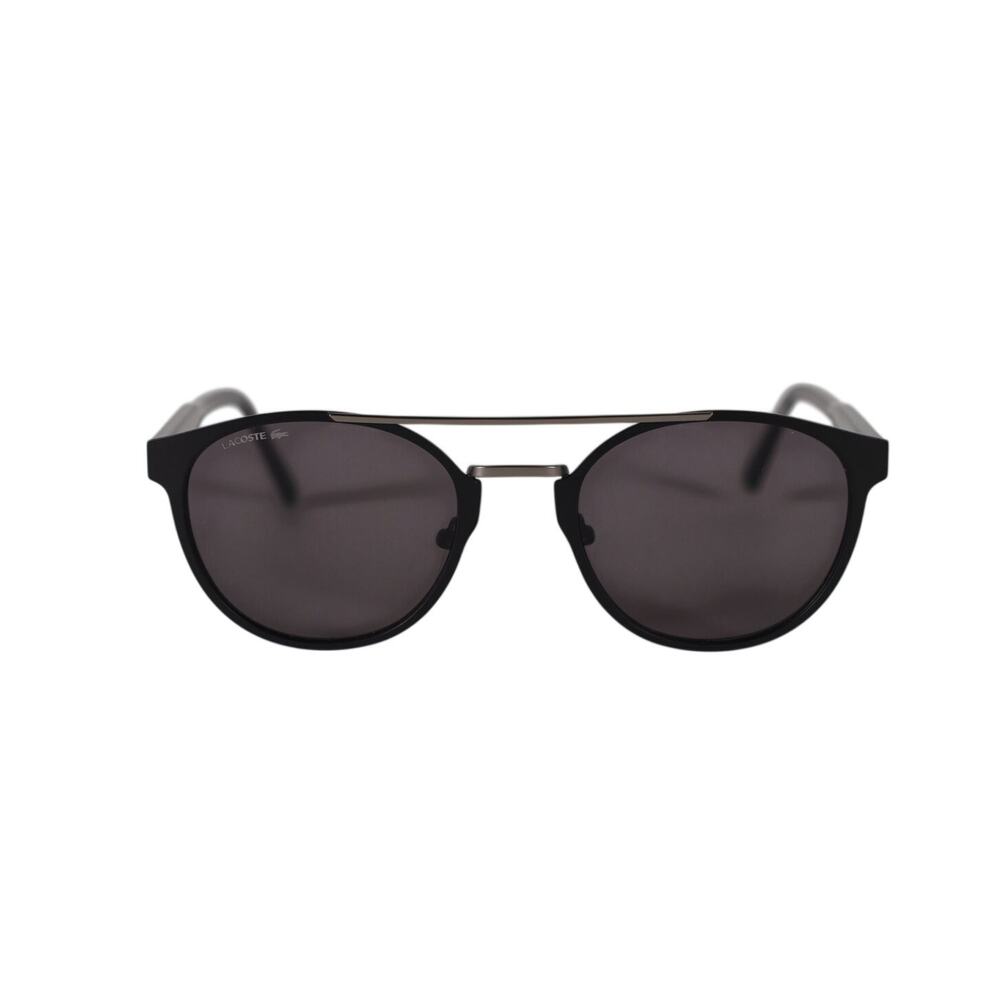 Lacoste Men's Round Metal Pilot Aviator Sunglasses - Matte Black / Grey - NWT